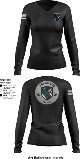 Women's Long Sleeve Vneck Shirt, Squad life, Police, Teamtime, Team time, sublimation, custom sports apparel, team uniforms, spirit wear, spiritwear, sports uniforms, custom shirts, team store, custom team store, fundraiser sports, apparel fundraiser