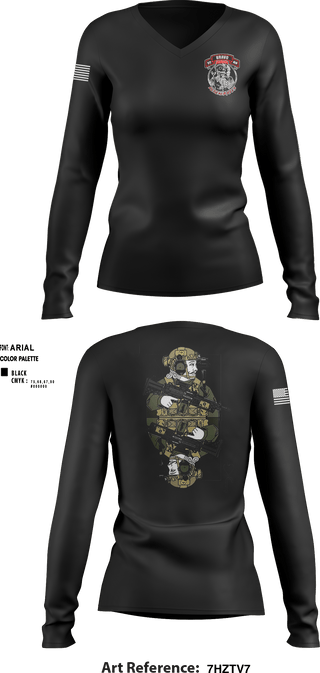 Women's Long Sleeve Vneck Shirt, , Army, Teamtime, Team time, sublimation, custom sports apparel, team uniforms, spirit wear, spiritwear, sports uniforms, custom shirts, team store, custom team store, fundraiser sports, apparel fundraiser