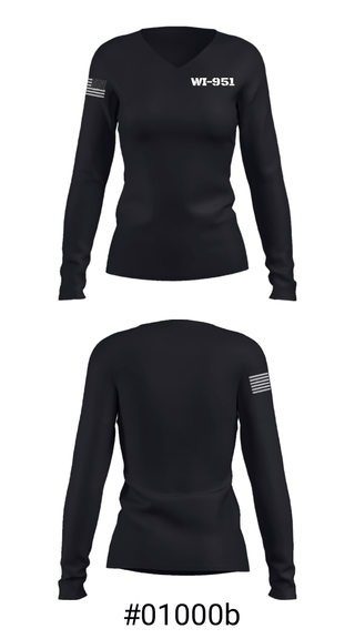 Women's Long Sleeve Vneck Shirt, , Air Force, Teamtime, Team time, sublimation, custom sports apparel, team uniforms, spirit wear, spiritwear, sports uniforms, custom shirts, team store, custom team store, fundraiser sports, apparel fundraiser