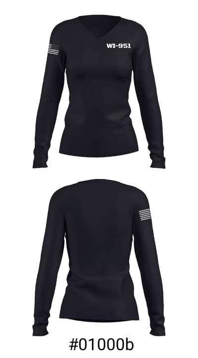 WI-951 11898011 Women's Long Sleeve V-neck Shirt - 37