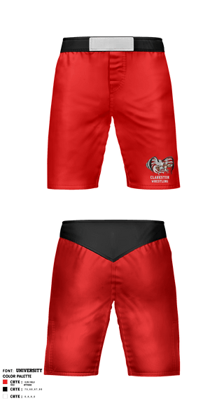 Fight Shorts, Clarkston High School Wrestling, Wrestling, Teamtime, Team time, sublimation, custom sports apparel, team uniforms, spirit wear, spiritwear, sports uniforms, custom shirts, team store, custom team store, fundraiser sports, apparel fundraiser