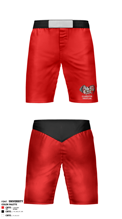 Clarkston High School Wrestling 753987382 Fight Shorts - 1