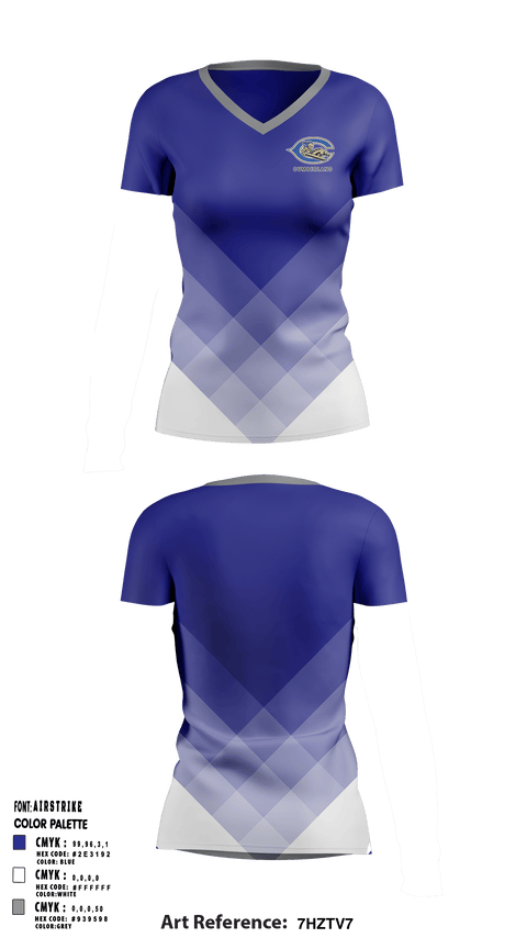 Women's Short Sleeve Vneck Shirt, Cumberland High School, School Spirit Store, Teamtime, Team time, sublimation, custom sports apparel, team uniforms, spirit wear, spiritwear, sports uniforms, custom shirts, team store, custom team store, fundraiser sports, apparel fundraiser