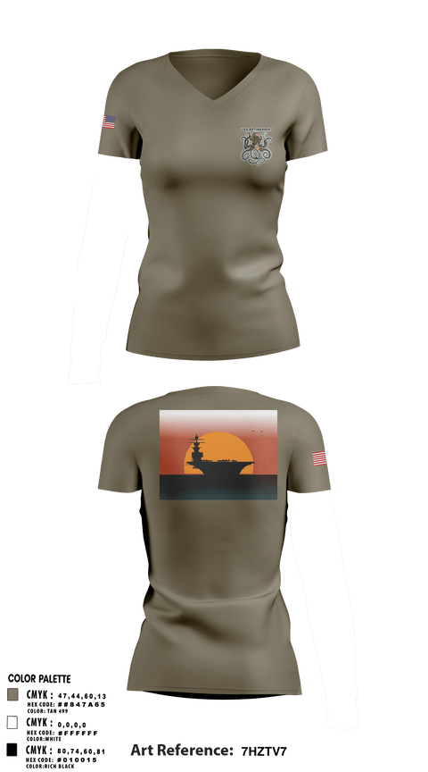 Women's Short Sleeve Vneck Shirt, USS Retirement, Navy, Teamtime, Team time, sublimation, custom sports apparel, team uniforms, spirit wear, spiritwear, sports uniforms, custom shirts, team store, custom team store, fundraiser sports, apparel fundraiser