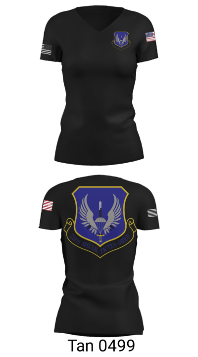 724th Special Tactics Group 79677421 Women's Short Sleeve V-neck Shirt - 23