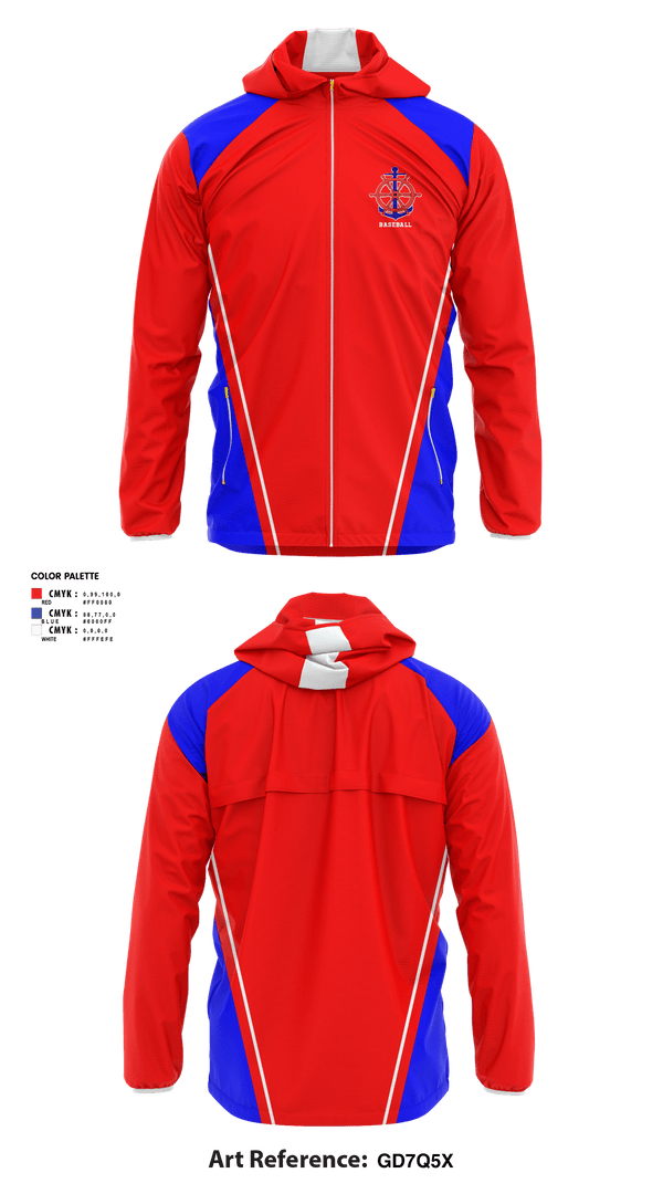 Windbreaker, Des Lacs-Burlington High School Baseball, Baseball, Teamtime, Team time, sublimation, custom sports apparel, team uniforms, spirit wear, spiritwear, sports uniforms, custom shirts, team store, custom team store, fundraiser sports, apparel fundraiser