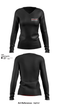 Red Line Mobile Axe Throwing 75513629 Women's Long Sleeve V-neck Shirt - 1