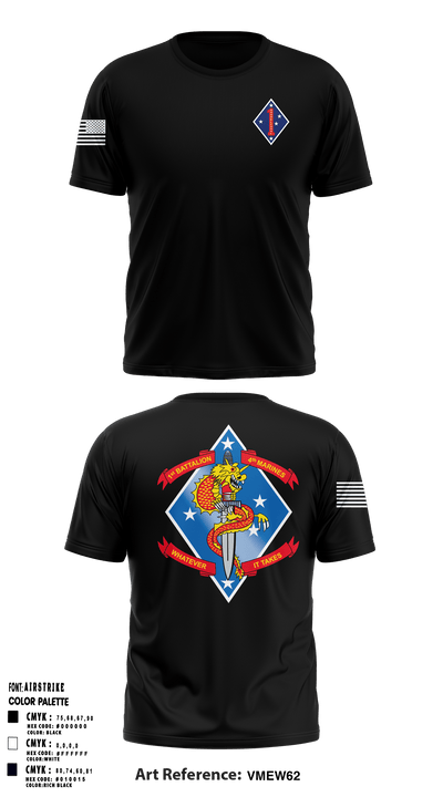 1st Marine Division 84178993 Short Sleeve Performance Shirt - 1