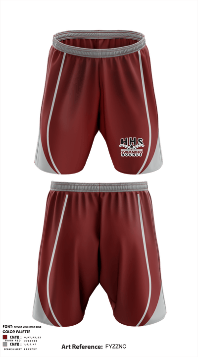 Healdsburg Senior High School Swimming 51370410 Athletic Shorts With Pockets - 1