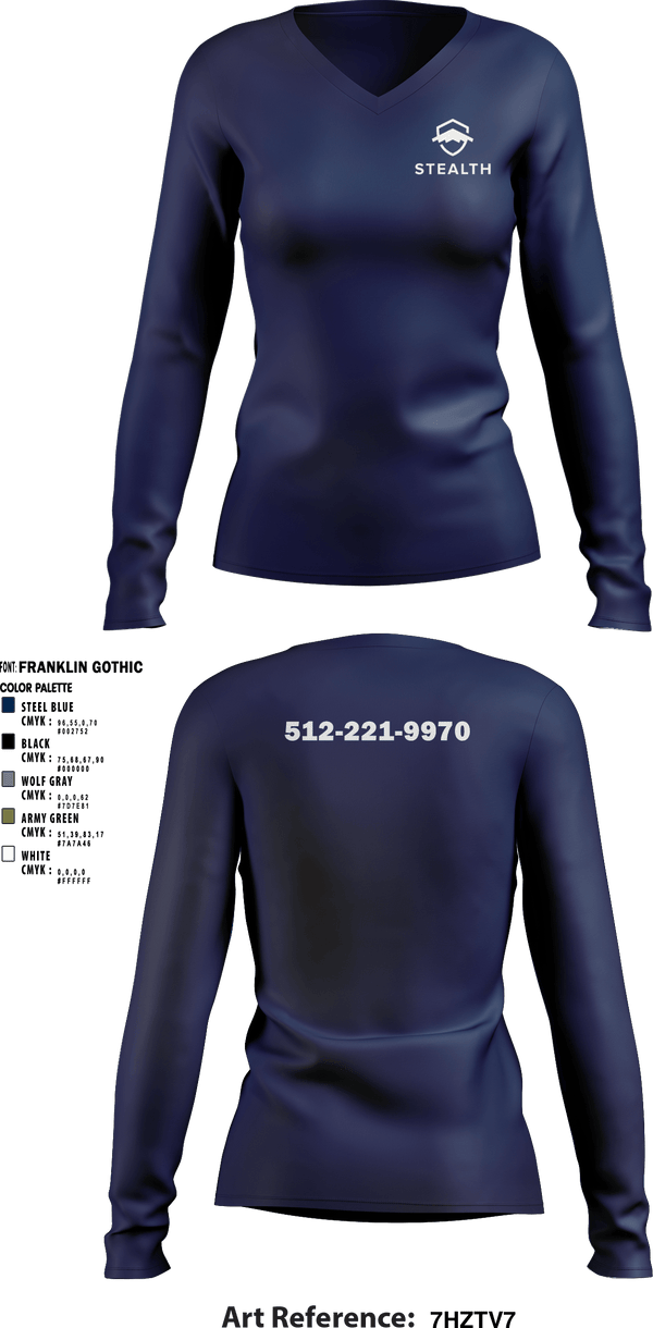 Women's Long Sleeve Vneck Shirt, Stealth customs, , Teamtime, Team time, sublimation, custom sports apparel, team uniforms, spirit wear, spiritwear, sports uniforms, custom shirts, team store, custom team store, fundraiser sports, apparel fundraiser