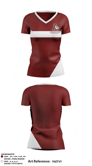 Women's Short Sleeve Vneck Shirt, Anniston High School, Spirit Store, Teamtime, Team time, sublimation, custom sports apparel, team uniforms, spirit wear, spiritwear, sports uniforms, custom shirts, team store, custom team store, fundraiser sports, apparel fundraiser