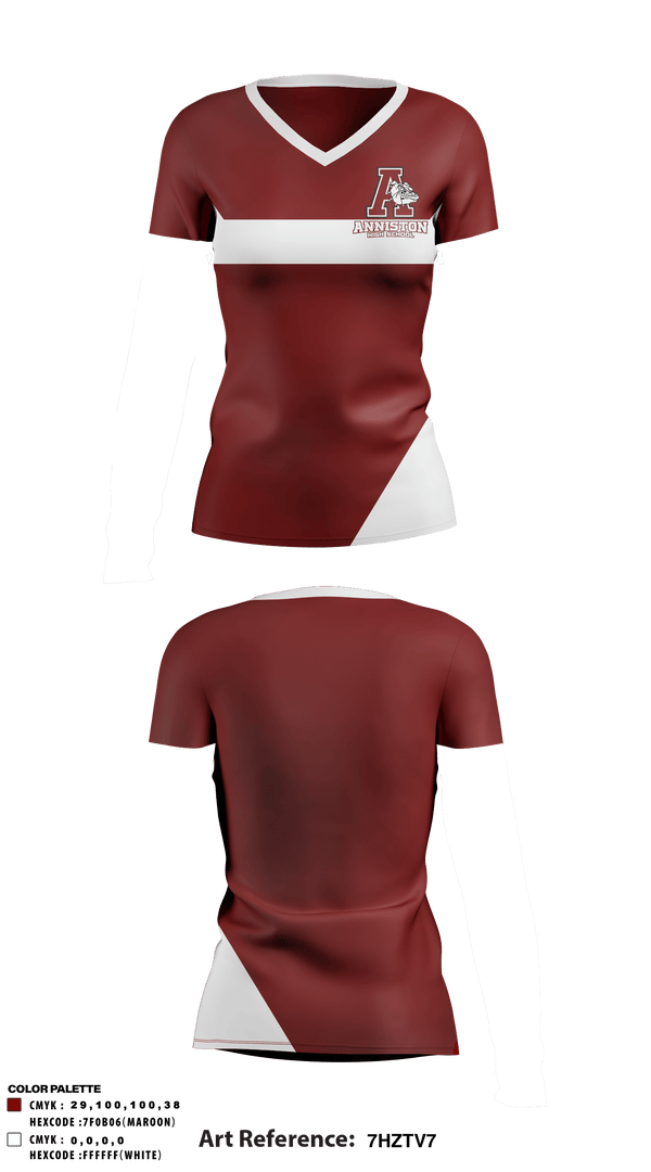 Women's Short Sleeve Vneck Shirt, Anniston High School, Spirit Store, Teamtime, Team time, sublimation, custom sports apparel, team uniforms, spirit wear, spiritwear, sports uniforms, custom shirts, team store, custom team store, fundraiser sports, apparel fundraiser