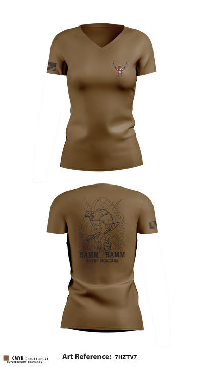 BAMM BAMM 3548892 Women's Short Sleeve V-neck Shirt - 2