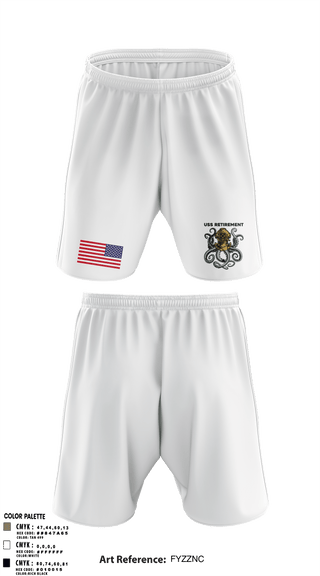 Athletic Shorts With Pockets, USS Retirement, Navy, Teamtime, Team time, sublimation, custom sports apparel, team uniforms, spirit wear, spiritwear, sports uniforms, custom shirts, team store, custom team store, fundraiser sports, apparel fundraiser