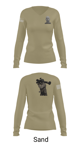 Women's Long Sleeve Vneck Shirt, , Army, Teamtime, Team time, sublimation, custom sports apparel, team uniforms, spirit wear, spiritwear, sports uniforms, custom shirts, team store, custom team store, fundraiser sports, apparel fundraiser