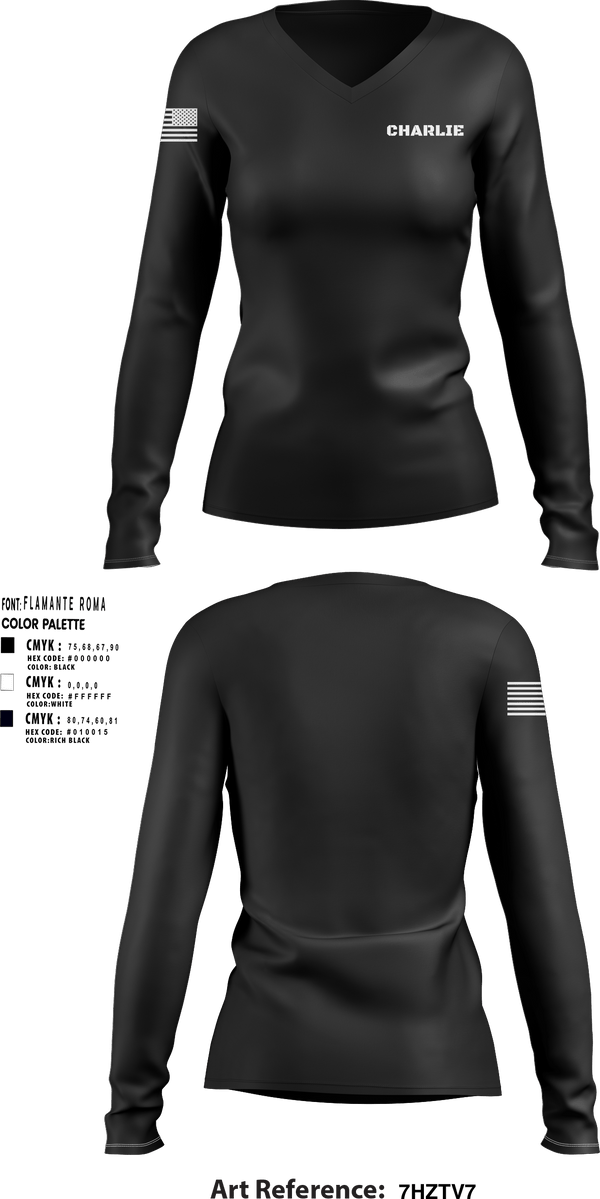 Women's Long Sleeve Vneck Shirt, Charlie, Marines, Teamtime, Team time, sublimation, custom sports apparel, team uniforms, spirit wear, spiritwear, sports uniforms, custom shirts, team store, custom team store, fundraiser sports, apparel fundraiser