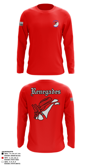 Long Sleeve Performance Shirt, Renegades, Army, Teamtime, Team time, sublimation, custom sports apparel, team uniforms, spirit wear, spiritwear, sports uniforms, custom shirts, team store, custom team store, fundraiser sports, apparel fundraiser