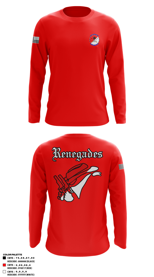 Long Sleeve Performance Shirt, Renegades, Army, Teamtime, Team time, sublimation, custom sports apparel, team uniforms, spirit wear, spiritwear, sports uniforms, custom shirts, team store, custom team store, fundraiser sports, apparel fundraiser