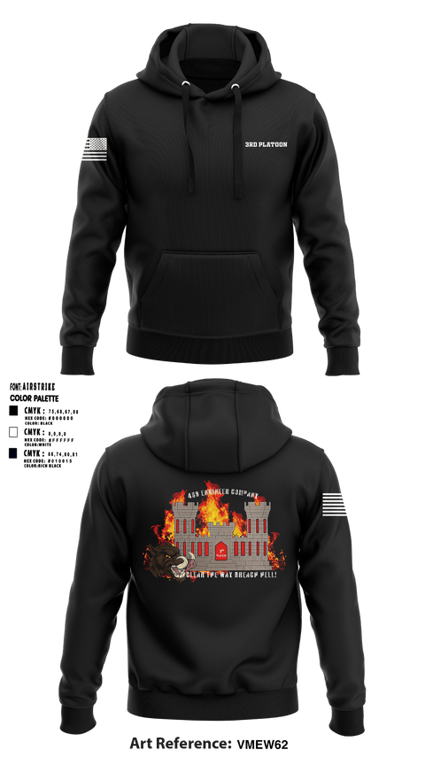 Hoodie, 3rd Platoon, Army, Teamtime, Team time, sublimation, custom sports apparel, team uniforms, spirit wear, spiritwear, sports uniforms, custom shirts, team store, custom team store, fundraiser sports, apparel fundraiser