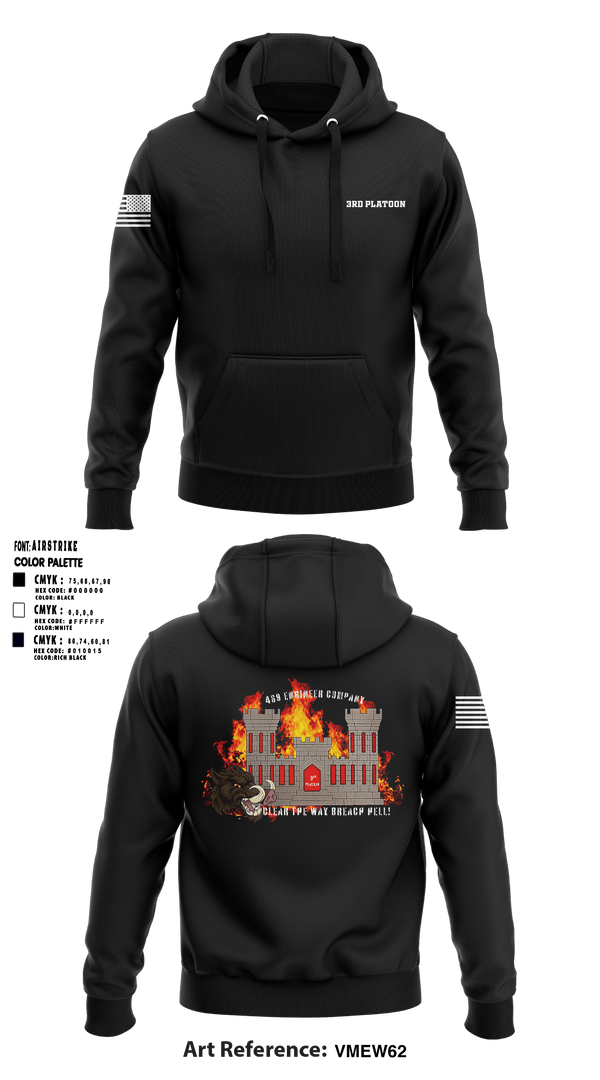 Hoodie, 3rd Platoon, Army, Teamtime, Team time, sublimation, custom sports apparel, team uniforms, spirit wear, spiritwear, sports uniforms, custom shirts, team store, custom team store, fundraiser sports, apparel fundraiser