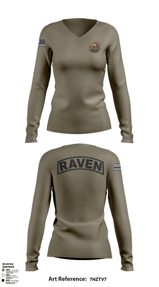 Women's Long Sleeve Vneck Shirt, , Air Force, Teamtime, Team time, sublimation, custom sports apparel, team uniforms, spirit wear, spiritwear, sports uniforms, custom shirts, team store, custom team store, fundraiser sports, apparel fundraiser