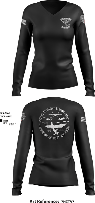 Women's Long Sleeve Vneck Shirt, , Navy, Teamtime, Team time, sublimation, custom sports apparel, team uniforms, spirit wear, spiritwear, sports uniforms, custom shirts, team store, custom team store, fundraiser sports, apparel fundraiser