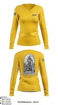E CO. 8TH ENGINEER BATTALION 25810493 Women's Long Sleeve V-neck Shirt - 2