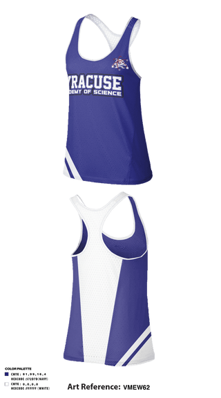 Women's Track Singlet, Syracuse Academy of Science, Track & Field, Teamtime, Team time, sublimation, custom sports apparel, team uniforms, spirit wear, spiritwear, sports uniforms, custom shirts, team store, custom team store, fundraiser sports, apparel fundraiser