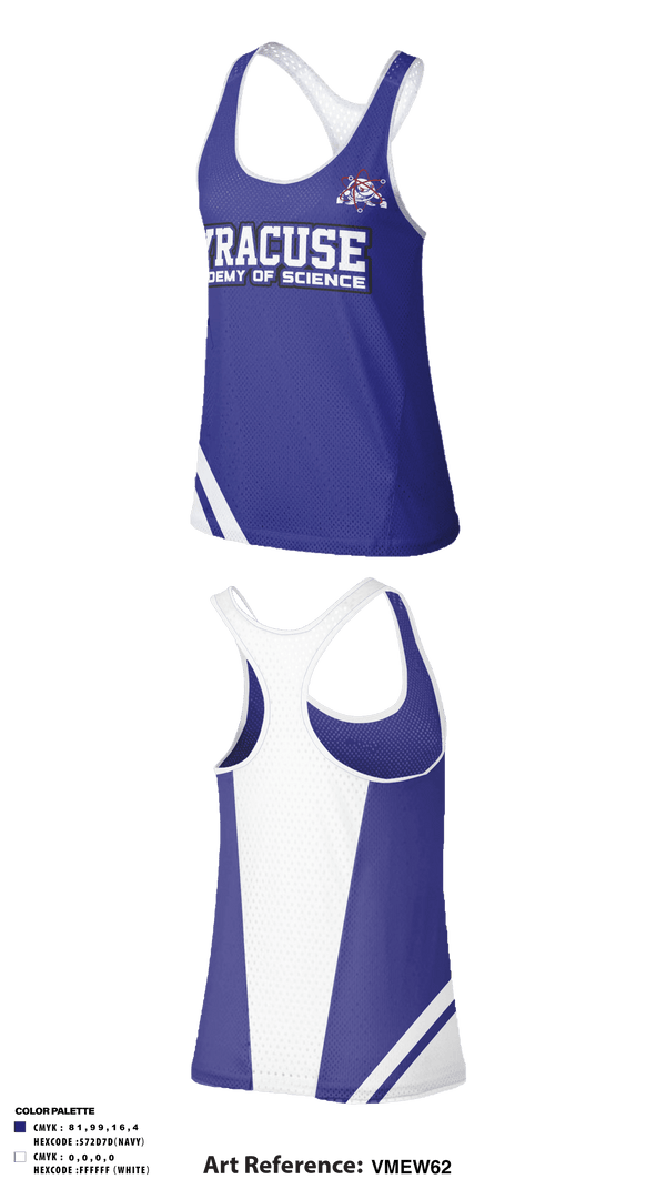 Women's Track Singlet, Syracuse Academy of Science, Track & Field, Teamtime, Team time, sublimation, custom sports apparel, team uniforms, spirit wear, spiritwear, sports uniforms, custom shirts, team store, custom team store, fundraiser sports, apparel fundraiser