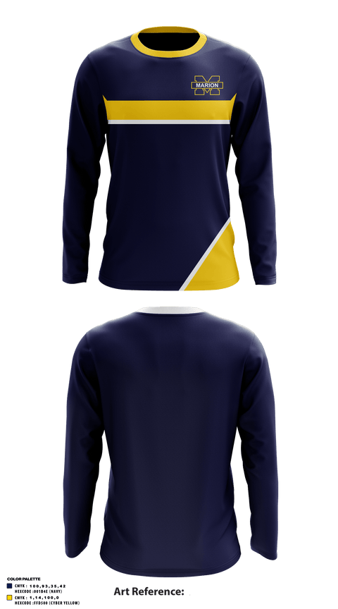 Long Sleeve Performance Shirt, Marion High School Drill, Spirit Store, Teamtime, Team time, sublimation, custom sports apparel, team uniforms, spirit wear, spiritwear, sports uniforms, custom shirts, team store, custom team store, fundraiser sports, apparel fundraiser