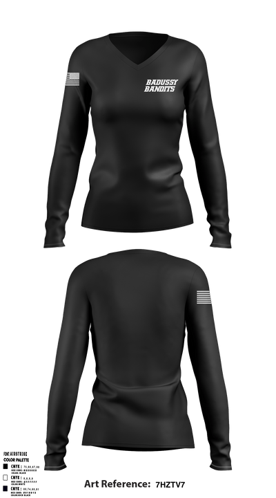 Badussy Bandits 9011981 Women's Long Sleeve V-neck Shirt - 1
