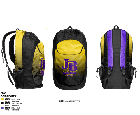 Gear Bag, Jack Britt High School Soccer, Men's Soccer, Teamtime, Team time, sublimation, custom sports apparel, team uniforms, spirit wear, spiritwear, sports uniforms, custom shirts, team store, custom team store, fundraiser sports, apparel fundraiser