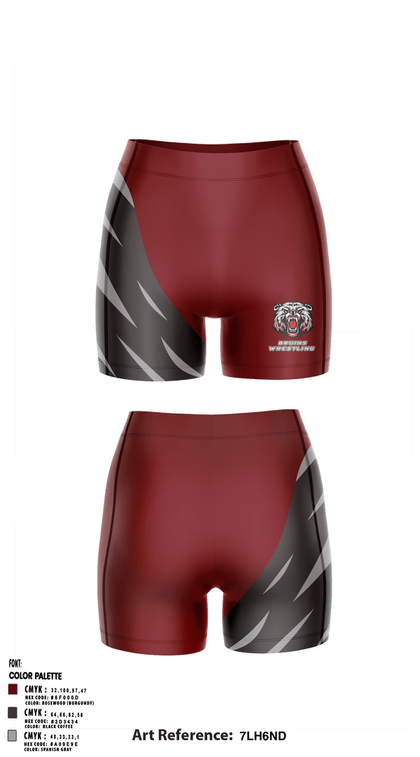 Women's Compression Shorts, BRUINS, Wrestling, Teamtime, Team time, sublimation, custom sports apparel, team uniforms, spirit wear, spiritwear, sports uniforms, custom shirts, team store, custom team store, fundraiser sports, apparel fundraiser