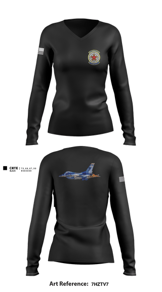 Women's Long Sleeve Vneck Shirt, 64th aggressor squadron, Air Force, Teamtime, Team time, sublimation, custom sports apparel, team uniforms, spirit wear, spiritwear, sports uniforms, custom shirts, team store, custom team store, fundraiser sports, apparel fundraiser