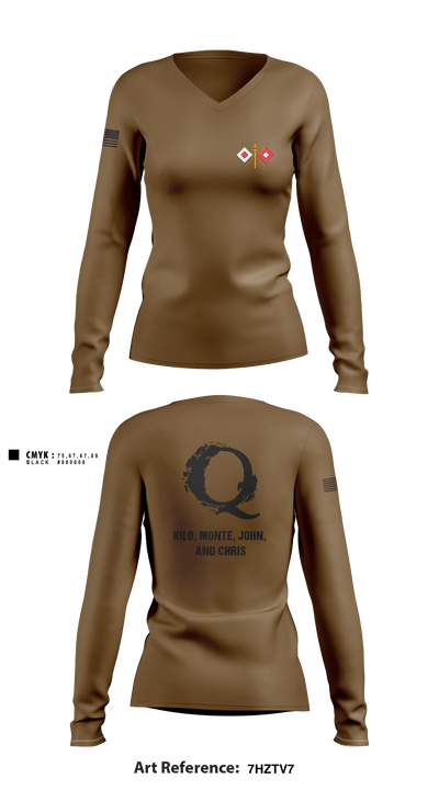 Q’s 95404055 Women's Long Sleeve V-neck Shirt - 2
