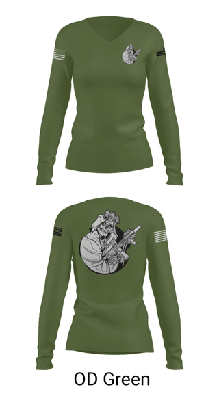 Women's Long Sleeve Vneck Shirt, , Army, Teamtime, Team time, sublimation, custom sports apparel, team uniforms, spirit wear, spiritwear, sports uniforms, custom shirts, team store, custom team store, fundraiser sports, apparel fundraiser