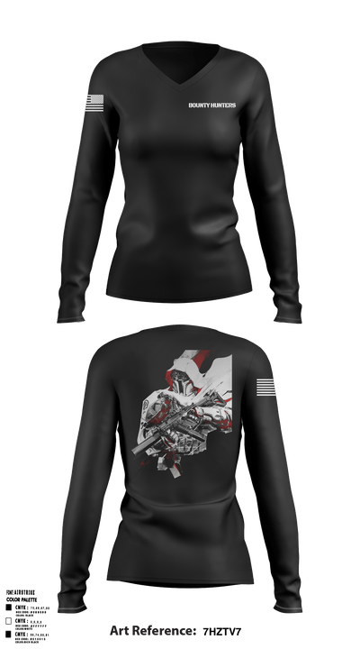 Bounty Hunters 19819383 Women's Long Sleeve V-neck Shirt - 1