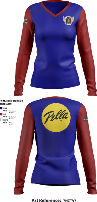 Women's Long Sleeve Vneck Shirt, , , Teamtime, Team time, sublimation, custom sports apparel, team uniforms, spirit wear, spiritwear, sports uniforms, custom shirts, team store, custom team store, fundraiser sports, apparel fundraiser