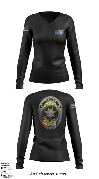 Women's Long Sleeve Vneck Shirt, SDRPA, Police, Teamtime, Team time, sublimation, custom sports apparel, team uniforms, spirit wear, spiritwear, sports uniforms, custom shirts, team store, custom team store, fundraiser sports, apparel fundraiser