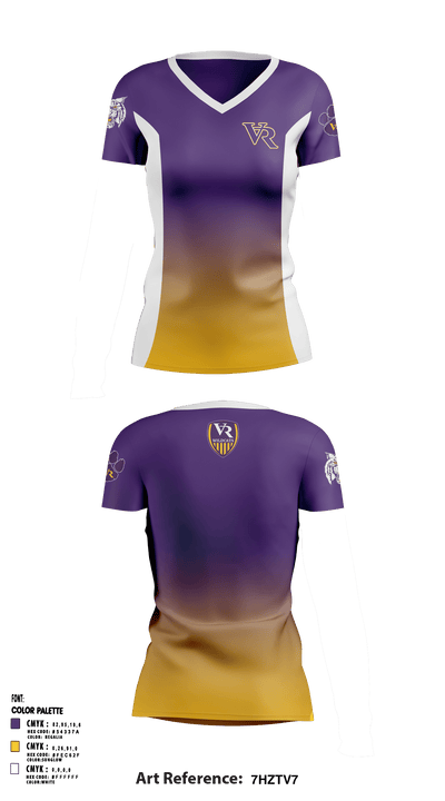 Villa Rica High School 21388731 Women's Short Sleeve V-neck Shirt - 1