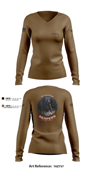 Women's Long Sleeve Vneck Shirt, , Army, Teamtime, Team time, sublimation, custom sports apparel, team uniforms, spirit wear, spiritwear, sports uniforms, custom shirts, team store, custom team store, fundraiser sports, apparel fundraiser