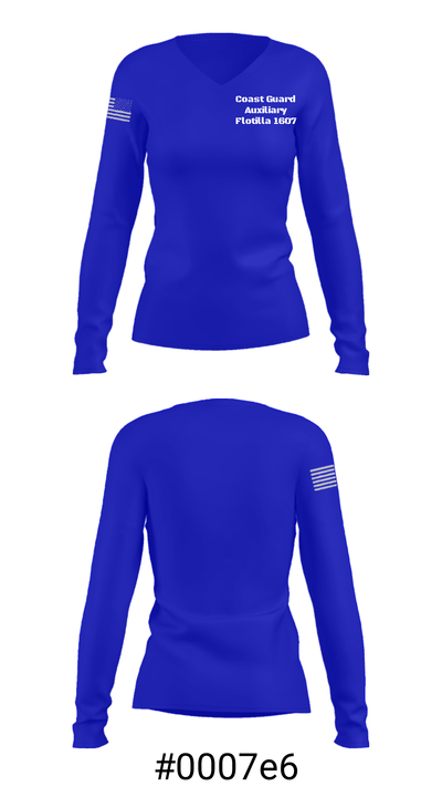Coast Guard Auxiliary Flotilla 1607 71930511 Women's Long Sleeve V-neck Shirt - 20