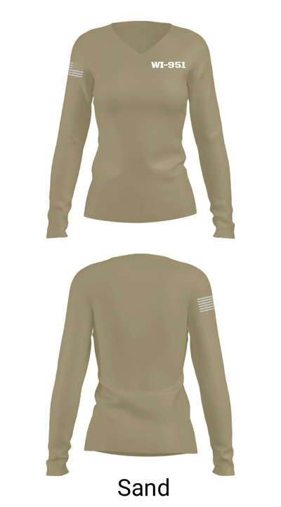 WI-951 11898011 Women's Long Sleeve V-neck Shirt - 42