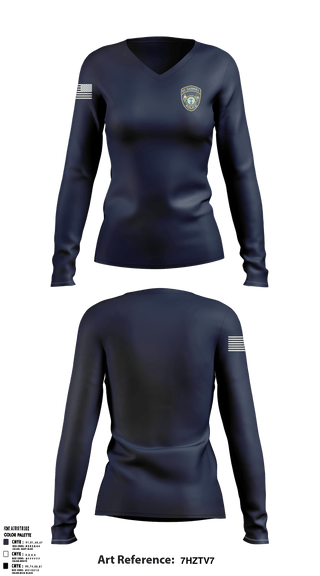 Women's Long Sleeve Vneck Shirt, SGPD, Police, Teamtime, Team time, sublimation, custom sports apparel, team uniforms, spirit wear, spiritwear, sports uniforms, custom shirts, team store, custom team store, fundraiser sports, apparel fundraiser