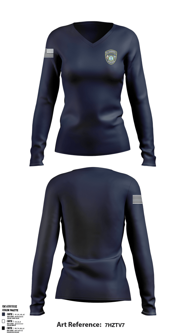 Women's Long Sleeve Vneck Shirt, SGPD, Police, Teamtime, Team time, sublimation, custom sports apparel, team uniforms, spirit wear, spiritwear, sports uniforms, custom shirts, team store, custom team store, fundraiser sports, apparel fundraiser