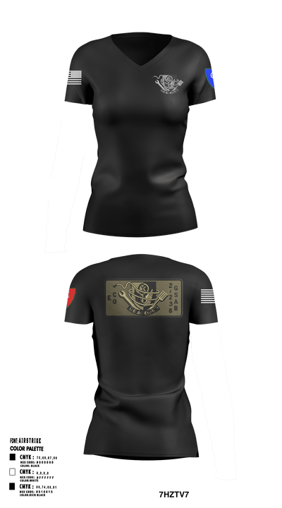 1438th CTC 15112391 Women's Short Sleeve V-neck Shirt - 5