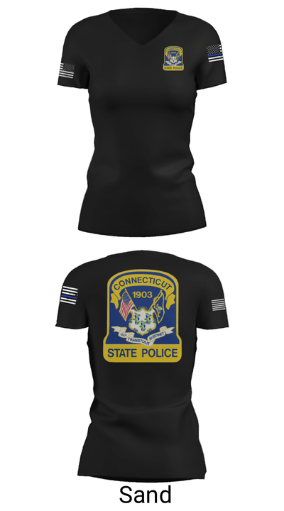 Connecticut State Police 53595968 Women's Short Sleeve V-neck Shirt - 24