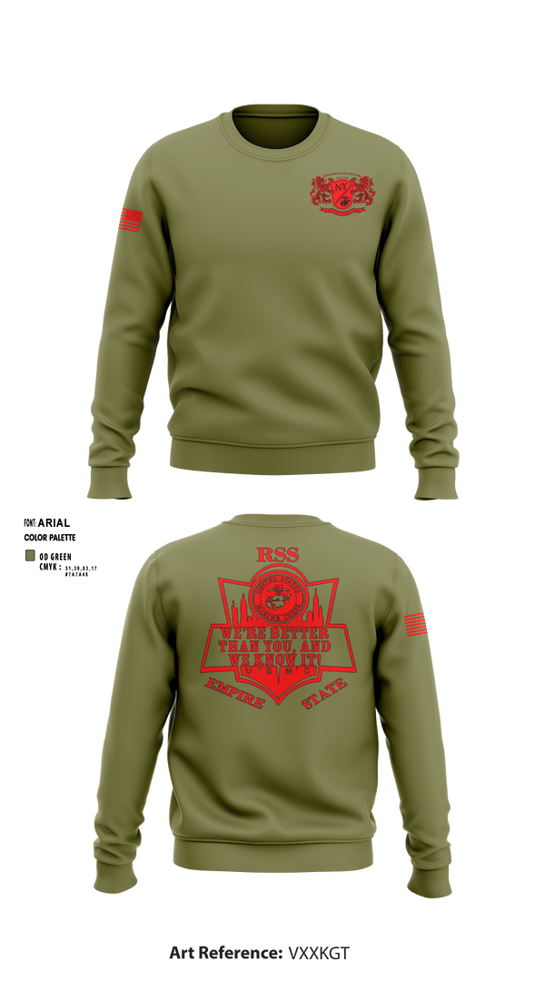 Crew Neck Sweatshirt, RSS EMPIRE STATE, Marines, Teamtime, Team time, sublimation, custom sports apparel, team uniforms, spirit wear, spiritwear, sports uniforms, custom shirts, team store, custom team store, fundraiser sports, apparel fundraiser