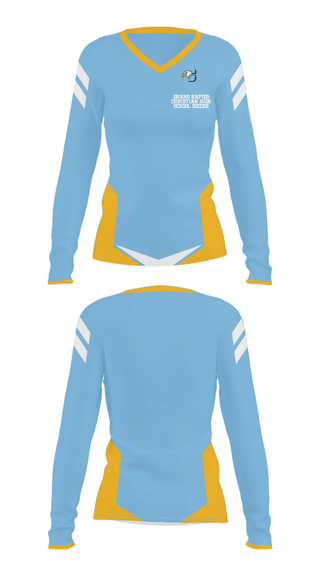Women's Long Sleeve Vneck Shirt, Grand Rapids Christian High School Soccer, Men's Soccer, Teamtime, Team time, sublimation, custom sports apparel, team uniforms, spirit wear, spiritwear, sports uniforms, custom shirts, team store, custom team store, fundraiser sports, apparel fundraiser