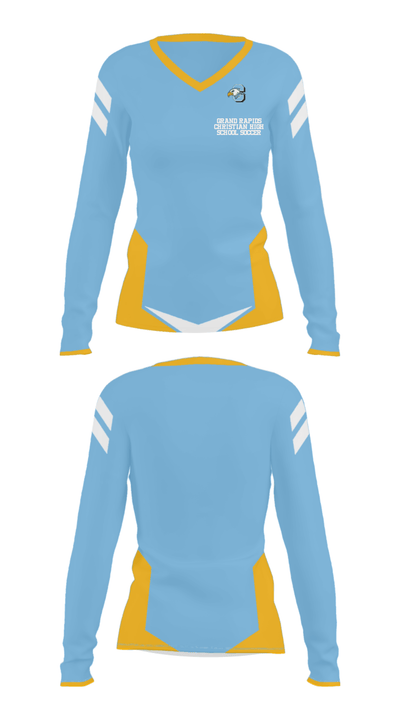 Grand Rapids Christian High School Soccer 59888059 Women's Long Sleeve V-neck Shirt - 17